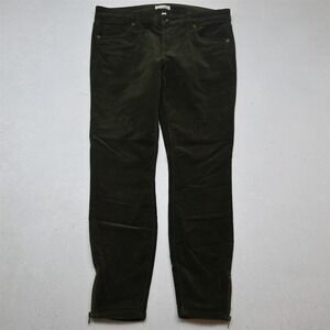 Edyson 27 Petite Green Corduroy Ankle Skinny Zip Cuff Womens Pants